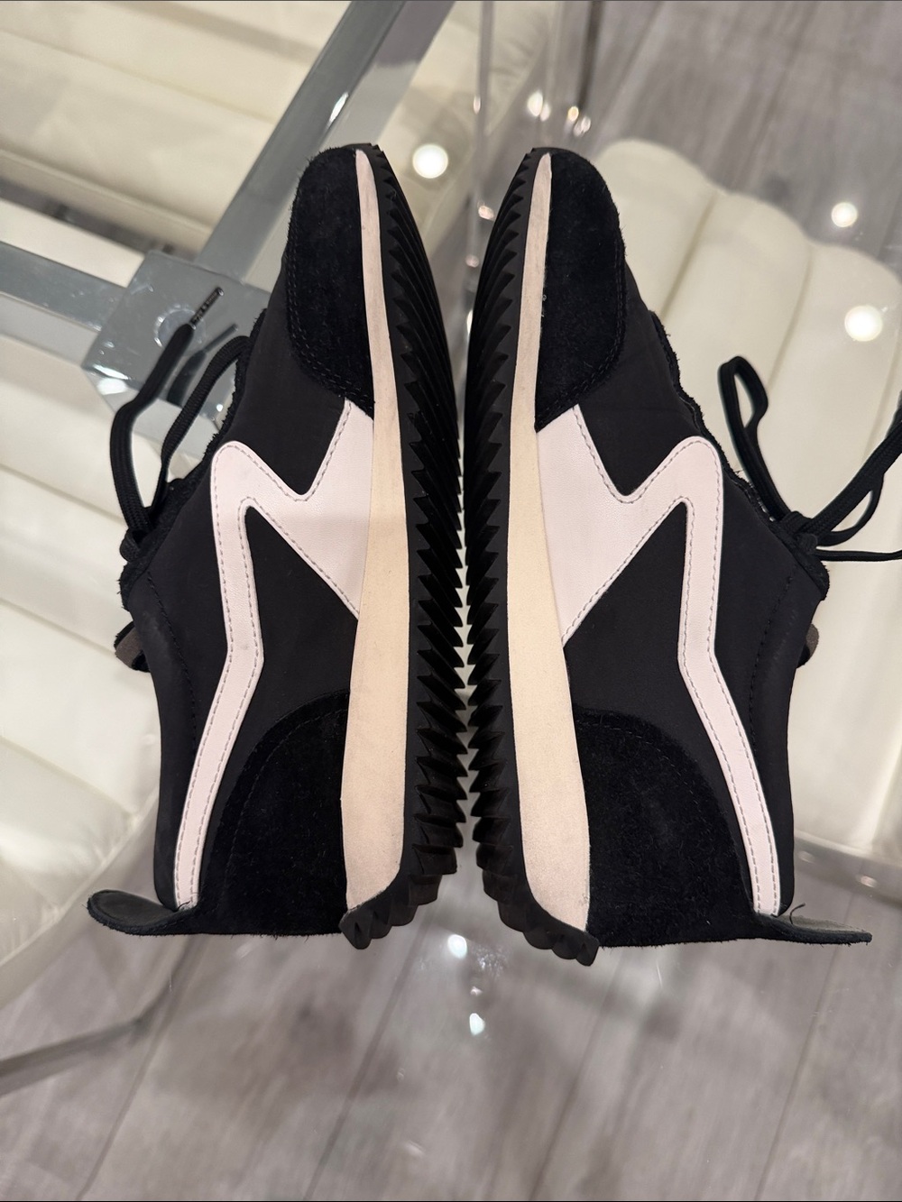 rag & bone Black and White Women's Low-Top Sneakers